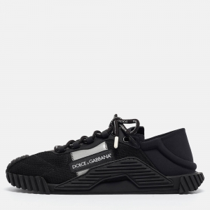 Pre Owned Dolce & Gabbana Black Mesh and Neoprene NS1 Sneakers Size 42