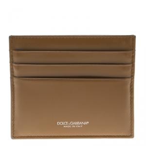 Dolce and Gabbana Brown Leather Card Holder