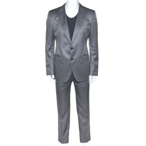 Dolce & Gabbana Grey Wool and Silk Blend Tailored Suit XL