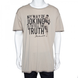 مملوكة مسبقًا Dolce & Gabbana Graphic Print Cotton Round Neck T Shirt XL 