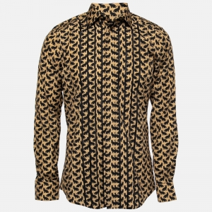 مملوكة مسبقًا Dolce & Gabbana Beige Cat Print Cotton Shirt M 