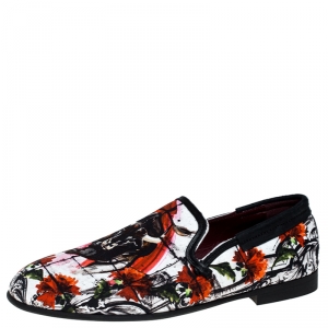 مملوكة مسبقًا Dolce and Gabbana Multicolor Printed Canvas Amalfi Smoking Slippers Size 40