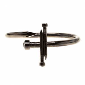  Dsquared2 Black Tone Crystal Encrusted Nail Crucifix Bracelet
