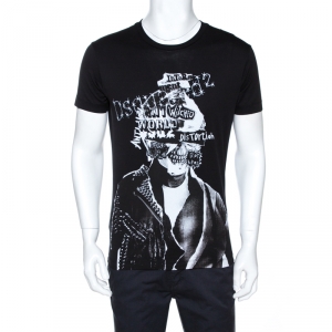 Dsquared2 Black Graphic Print Cotton Chic Dan Fit T-Shirt M