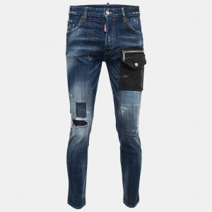 Dsquared2 Blue Distressed Denim Run Dan Jeans M Waist 32"