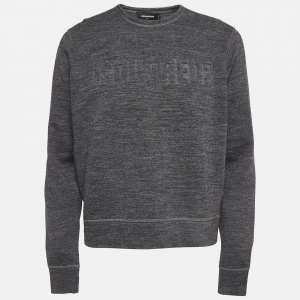 Dsquared2 Grey Puff Print Knit Sweatshirt S
