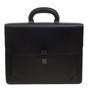 Dunhill Black Textured Leather Bourdon Briefcase