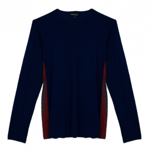 Emporio Armani Blue Multicolor Men's Sweater XXXL