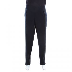 Pre Owned Emporio Armani Navy Blue Wool Side Buckle Detail Tailored Trousers XXXL