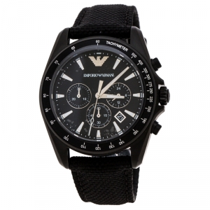 Emporio Armani Black PVD Coated Stainless Steel Sigma AR6131 Men's Wristwatch 44 mm