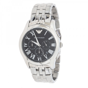 Emporio Armani Black Stainless Steel Classic Chronograph AR1786 Men's Wristwatch 44.50 mm
