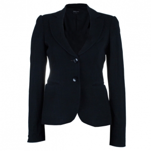 Pre Owned Emporio Armani Classic Single Breasted Black Blazer