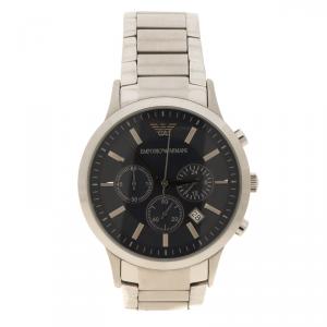 Emporio Armani Blue Stainless Steel Chronograph Men's Wristwatch 43 mm
