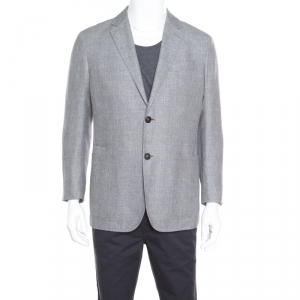 Pre Owned Ermenegildo Zegna Crossover Grey Tailored Blazer L