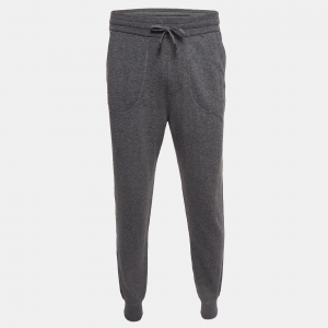 Ermenegildo Zegna Grey Wool Blend Knit Joggers M