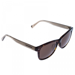 Ermenegildo Zegna Brown EZ 0028FN Tortoise Shell Square Sunglasses