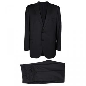 Ermenegildo Zegna Su Misura Black Wool Traveller Micronsphere Suit 5XL