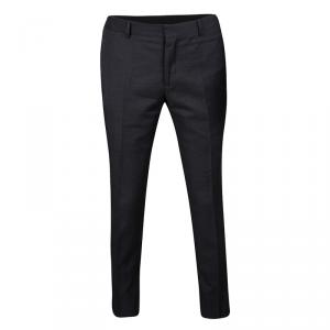 Pre Owned Z Zegna Dark Grey Wool Narrow Fit Tailored Trousers M