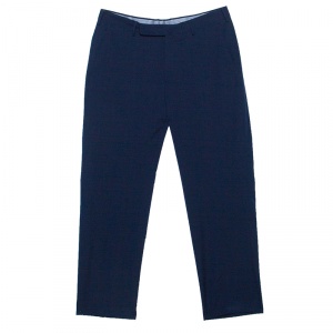 Pre Owned Ermenegildo Zegna High Performance Navy Blue Wool Silk Slim Fit Trousers L