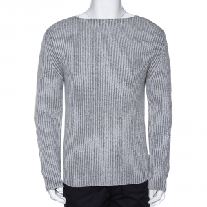 Ermenegildo Zegna Couture Melange Grey Cashmere Knit Sweater S