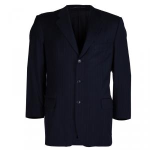 Pre Owned Ermenegildo Zegna Men's Navy Blue Striped Worsted Wool Blazer L