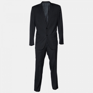 Ermenegildo Zegna Charcoal Grey Striped Wool Mila Suit XXL