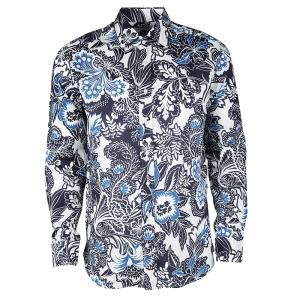 Pre Owned Etro Multicolor Floral Printed Cotton Long Sleeve Button Front Shirt L
