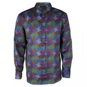 Pre Owned Etro Multicolor Printed Cotton Long Sleeve Button Front Shirt L