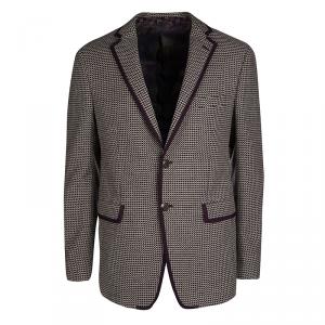 Pre Owned Etro Purple Textured Wool Blend Tailored Blazer M