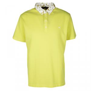 مملوكة مسبقًا Etro Yellow Printed Collar Polo T- Shirt 3XL