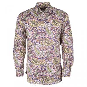 Pre Owned Etro Multicolor Paisley Print Long Sleeve Button Front Shirt L