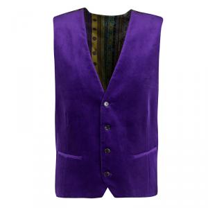 Etro Purple Velvet Silk Panel Detail MInete Vest L
