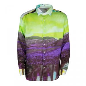 Pre Owned Etro Multicolor Printed Cotton Long Sleeve Button Front Shirt 2XL
