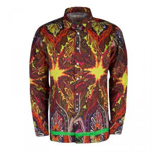 Pre Owned Etro Multicolor Printed Cotton Long Sleeve Button Front Tom Shirt L