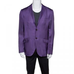 مملوكة مسبقًا Etro Purple Silk Superleggera Minerva Blazer L