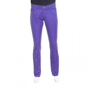 Etro Purple Herringbone Denim Overdyed Jeans L