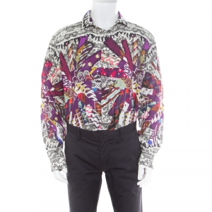 Pre Owned Etro Multicolor Printed Linen Long Sleeve Button Front Tom Regular Fit Shirt XL