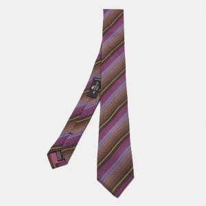 Etro Multicolor Striped Silk Skinny Tie 