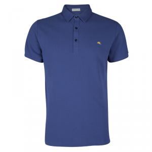 مملوكة مسبقًا Etro Blue Short Sleeve Polo T-Shirt L