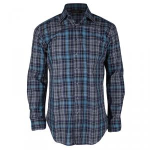 Pre Owned Etro Multicolor Checked Long Sleeve Button Front Shirt M