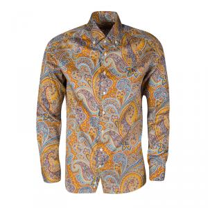 Pre Owned Etro Multicolor Paisley Printed Cotton Long Sleeve Button Down Shirt M