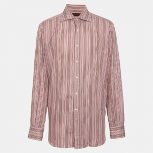 Pre Owned Etro Multicolor Stripe Cotton Long Sleeve Shirt XL