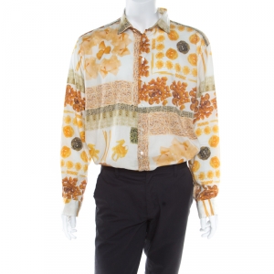 Pre Owned Etro Multicolor Pasta Print Long Sleeve Button Front Cotton Shirt XXL
