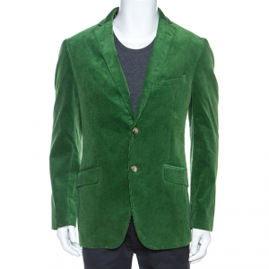 مملوكة مسبقًا Etro Green Corduroy Tailored Superleggera Blazer XL