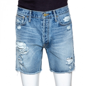 Fear Of God Fifth Collection Indigo Distressed Denim Shorts M