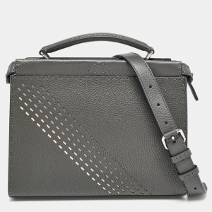Fendi Grey Selleria Leather Mini Fit Top Handle Bag