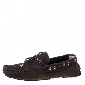 Fendi Black Suede With Merino Wool Lining Bow Loafers Size 42