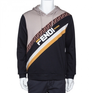 Fendi Tricolor Knit FILA Mania Hooded Sweatshirt M