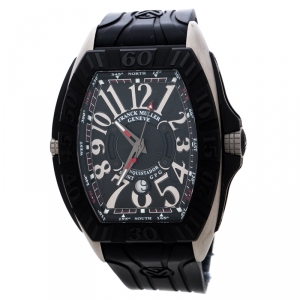 Franck Muller Black Titanium Stainless Steel Conquistador Grand Prix 9900 SC DT GPG Men's Wristwatch 48 mm