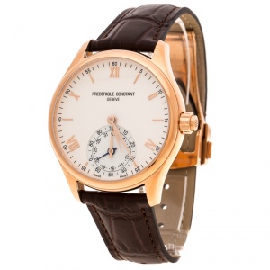 Frederique Constant Silver White Dial Rose Gold Plated Horological Smart FC-285V5B4 Men's Wristwatch 42 mm